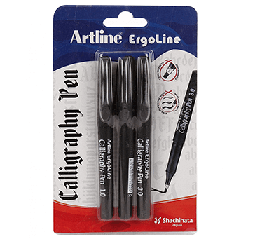 Buy Artline Ergoline Calligraphy Pen - Black (3 Pcs With 1.0, 2.0, 3.0 Tips)