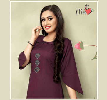 Women Designer Kurti Maroon