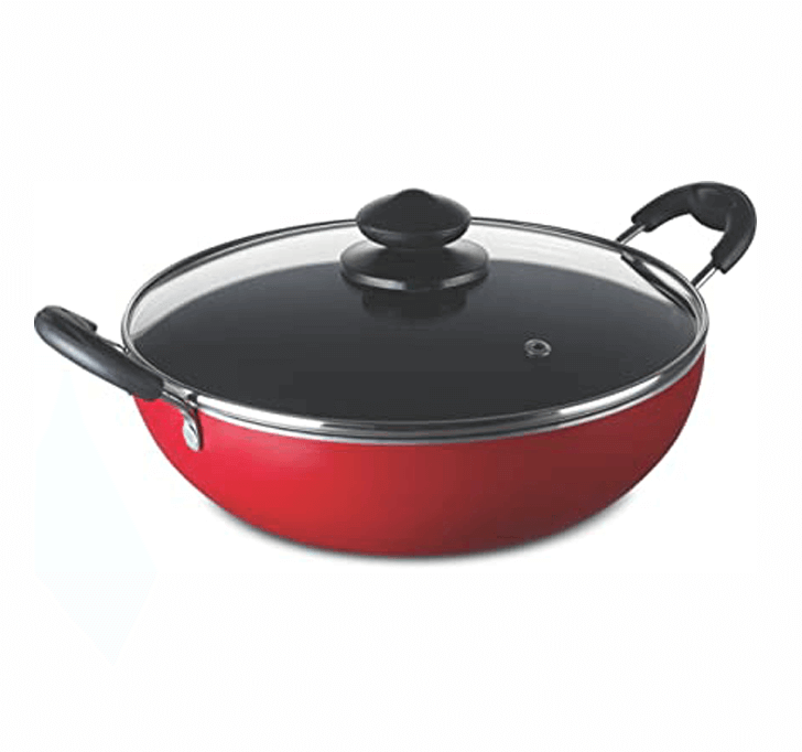 BAJAJ MAJESTY Induction Cookware Kadhai With Glass Lid (240 Mm)