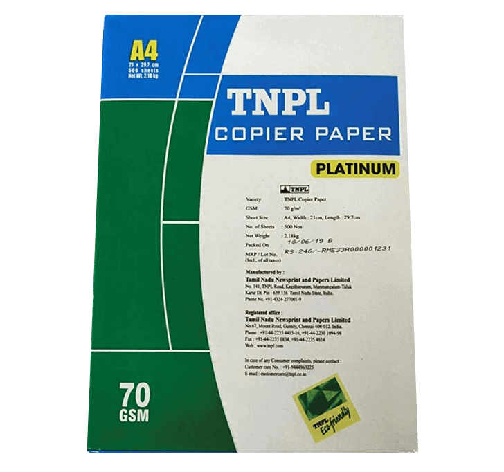 TNPL Copier Paper 70 GSM A4 Size