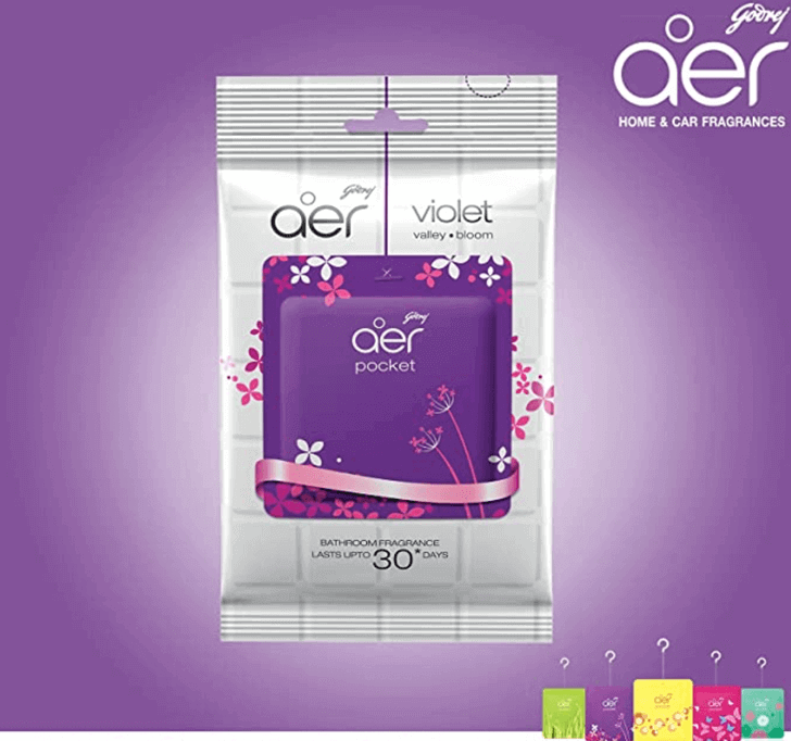 Godrej Aer Pocket Bathroom Fragrance - 10 G (Violet Valley Bloom)