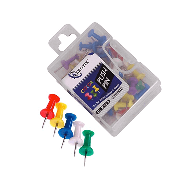 Multi Color Push Pins (50 Qty. - 1 Pkt)