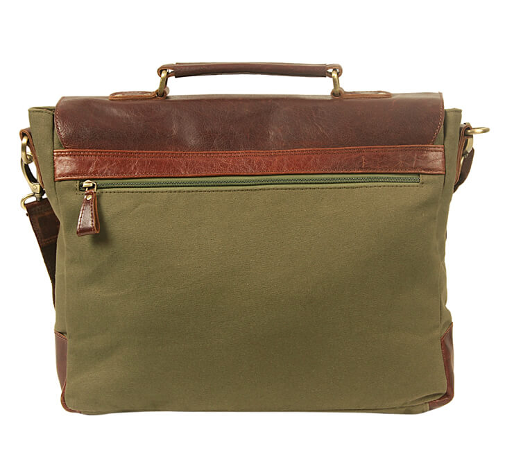 ADAM BURK Deno Canvas Portfolio Leather Bag