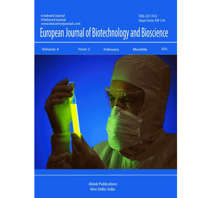 Buy European Journal Of Biotechnology And Bioscience
