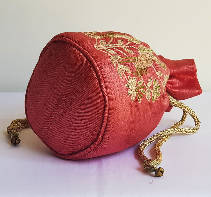 Buy Rose Pink Hand Crafted Potli