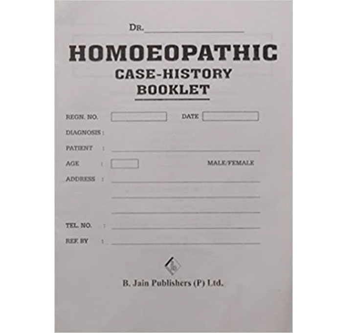 Buy HOMOEOPATHIC CASE HISTORY BOOKLET