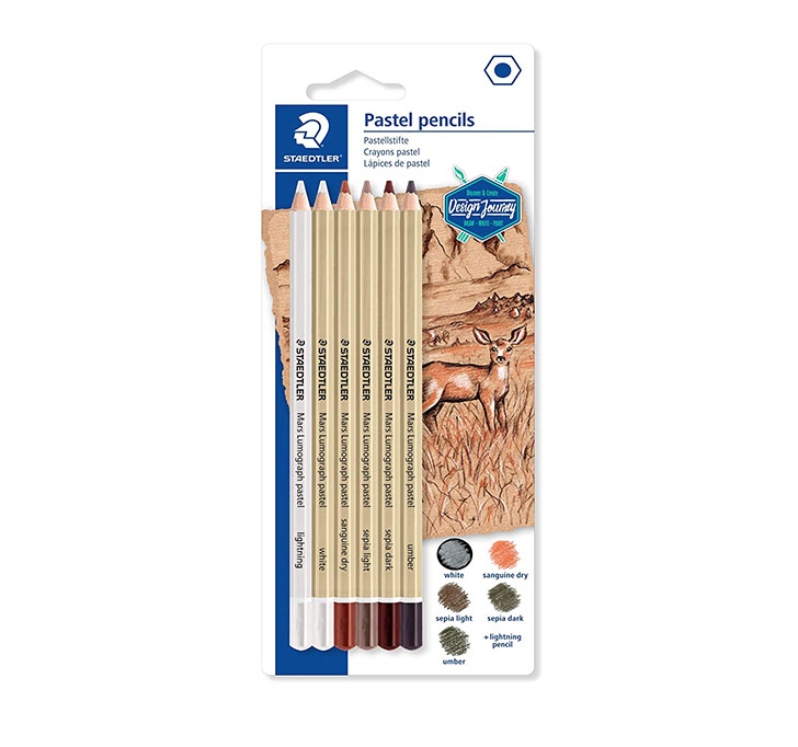Buy Staedtler Mars Lumograph Premium Quality Pastel Colour Pencils Set Of 6 Pastel Colours
