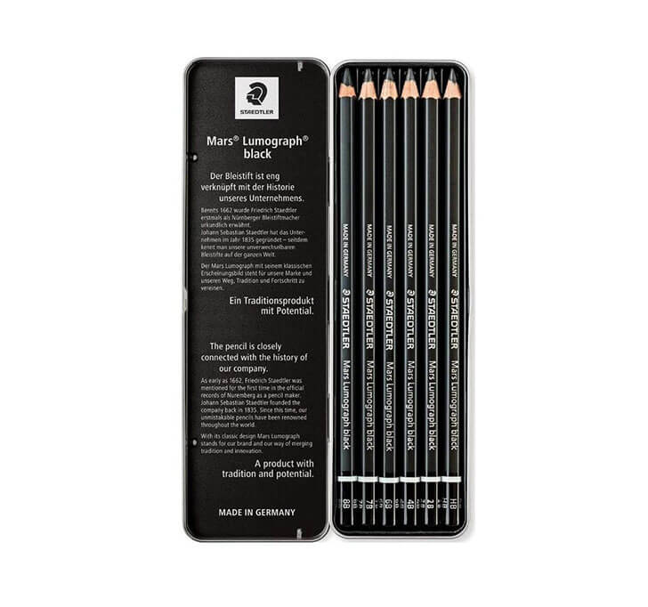 Staedtler Mars Lumograph Artists Pencils - Pack Of 6