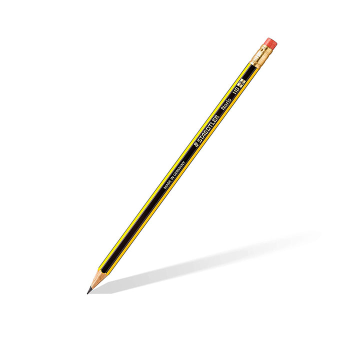 STAEDTLER 122-2 BK10 Noris HB Pencil With Eraser Tip, Double Stacked, Pack Of 10