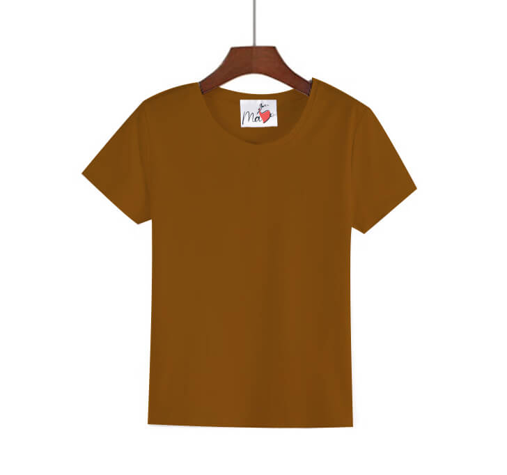 Buy MaYo Girl Brown Half Sleeve T-Shirt