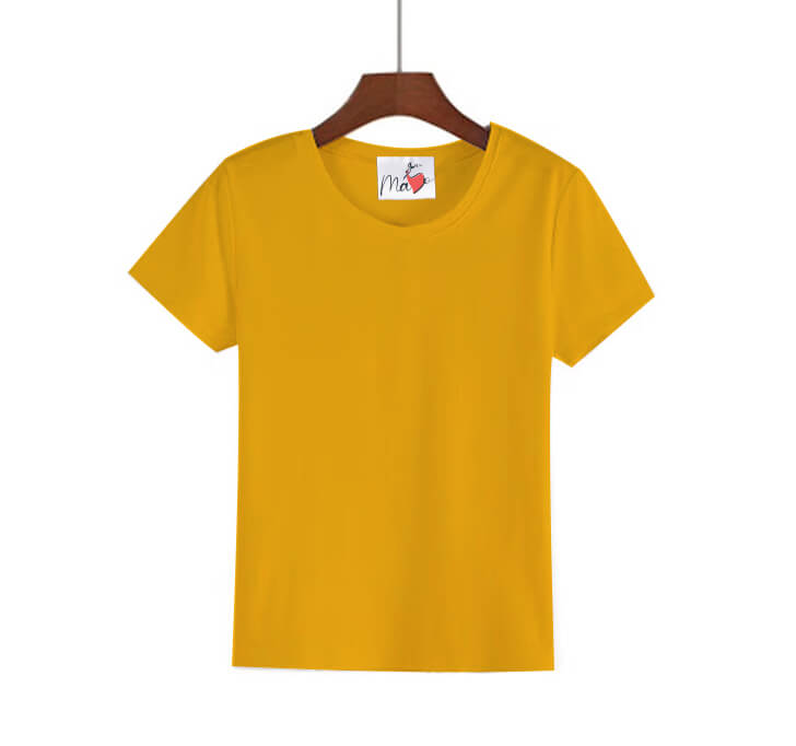 Buy MaYo Girl Mustard Half Sleeve T-Shirt (100% Cotton)
