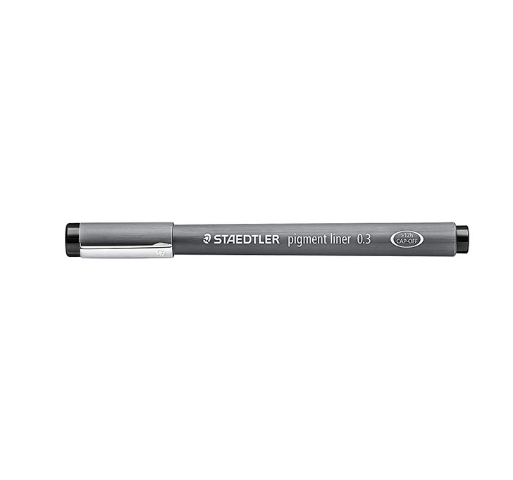 Staedtler 0.3mm Pigment Liner Pen - Black Ink (Pack Of 10)