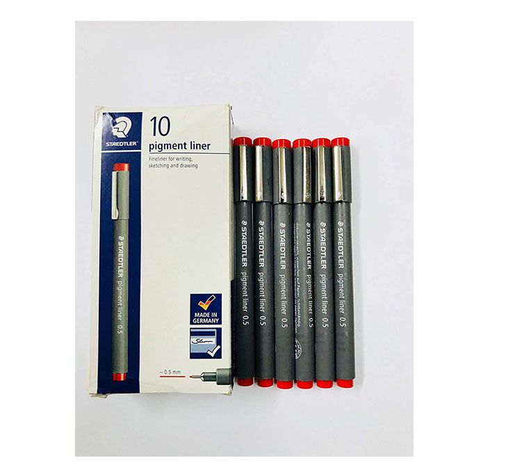 Buy Staedtler 308 05-2 BK1 Pigment Liner Pen Set - Pack Of 1 (Red)