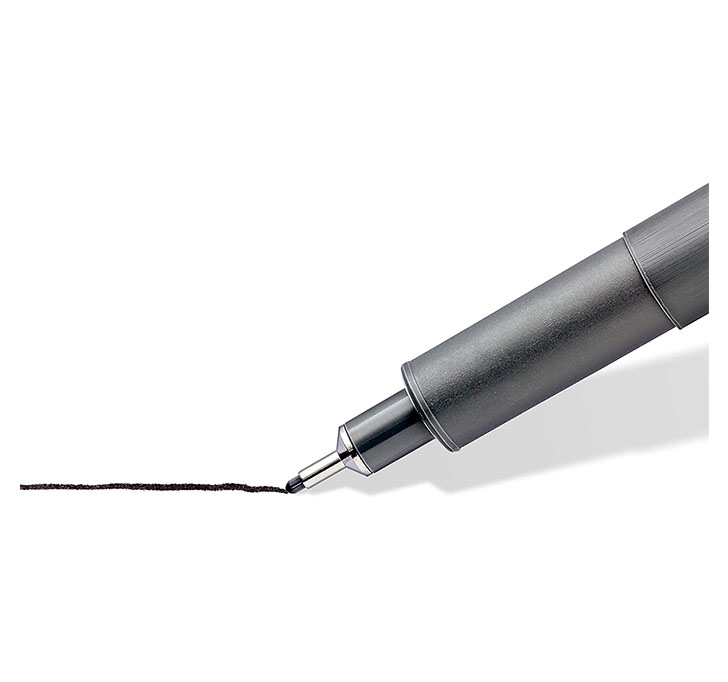 Buy Staedtler 8 Pigment Liner Fineliner Pens With Assorted Line Width - Black