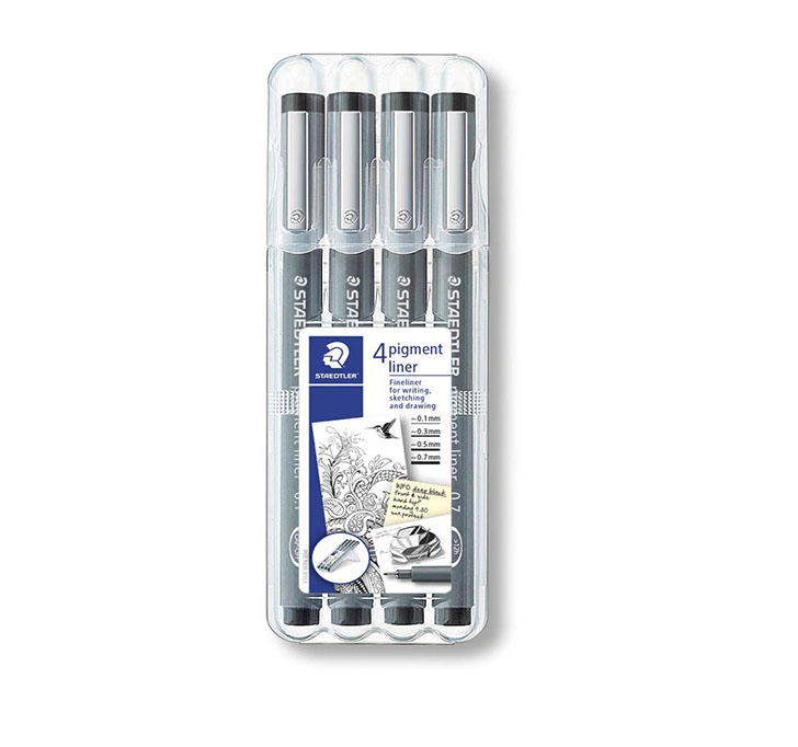 Buy Staedtler 308 WP4 Pigment Fineliner Pen, Pack Of 4