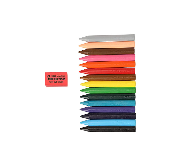 Faber-Castell Erasable Plastic Crayon Set - 70mm