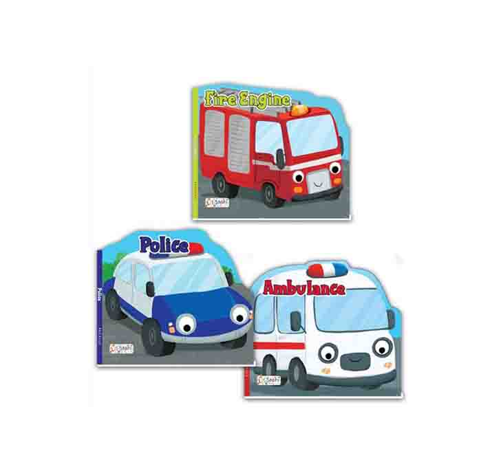 Buy Set Of 3 Emergency Transport Vehicles Shaped Board Books (Ambulance, Fire Engine & Police) 