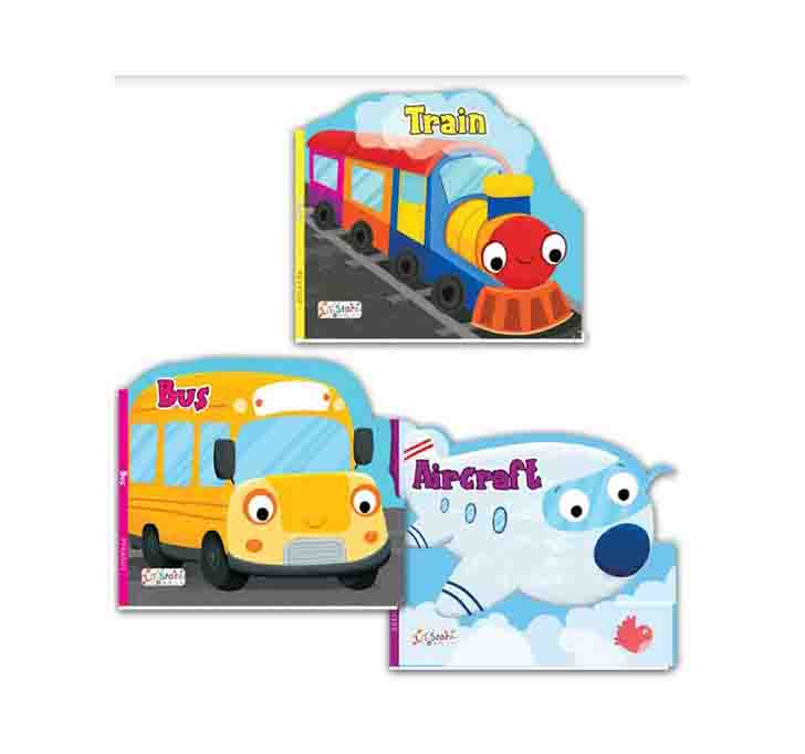 Buy Set Of 3 Public Transport Vehicles Shaped Board Books (Aircraft, Train & Bus)