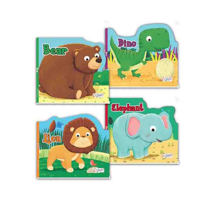 Buy Set Of 4 Big Animal Shaped Board Books (Bear, Dino, Elephant & Lion)