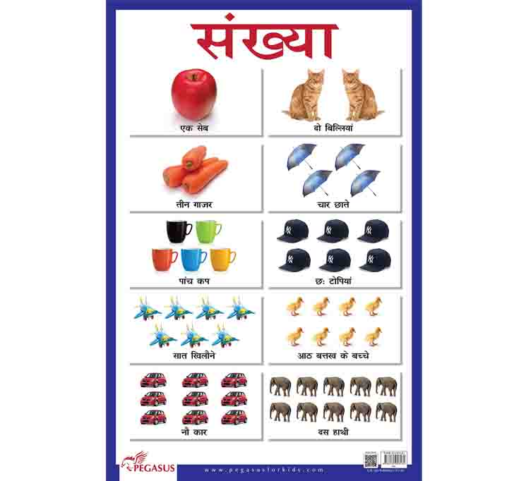 Buy Sankhya Hindi Numbers - Thick Laminated Primary Chart Wall