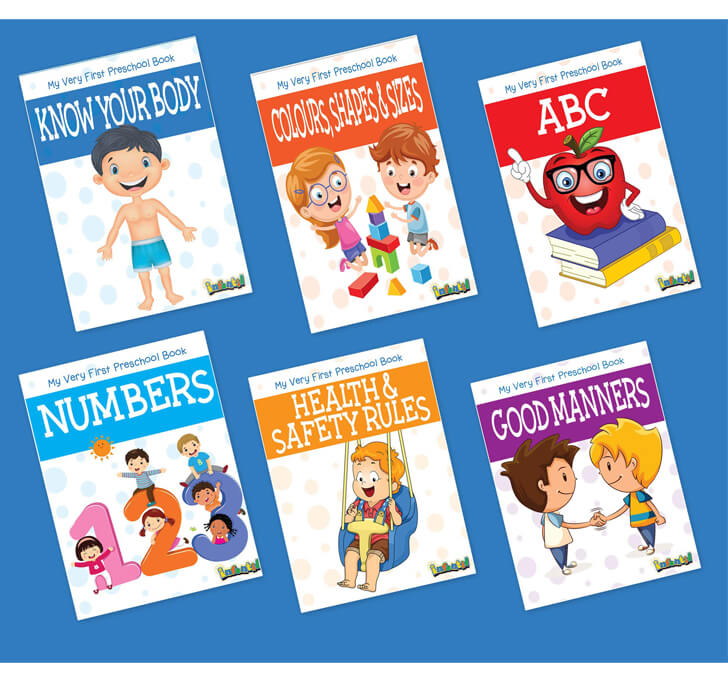 Buy My Very First Preschool Books - Set Of 6 Having ABC, Safety Rules, Good Manners, Numbers, Know Your Body & Colours Books