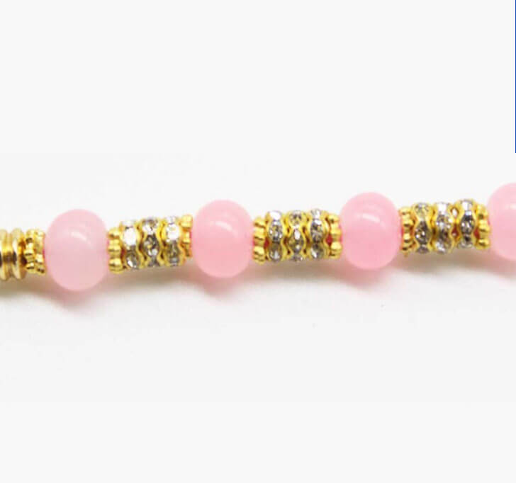 Buy Designer Pink Pearl Beads Bhaiya Rakhi