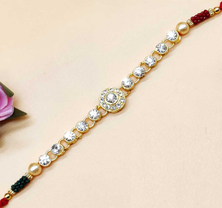 Diamond Stone Bracelet Bhaiya Rakhi