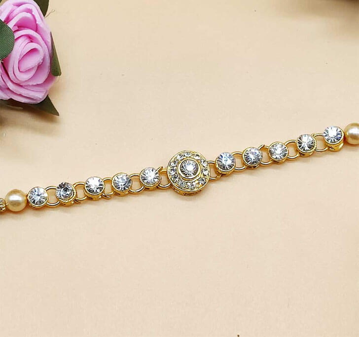 Buy Diamond Stone Bracelet Bhaiya Rakhi