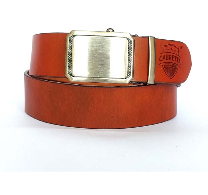 Buy Cabretta Geniune Leather Free Size Stylish Belt For Men And Boys With Autolock Buckle 35MM (Belt Waist Size - 40) (CBABL1)