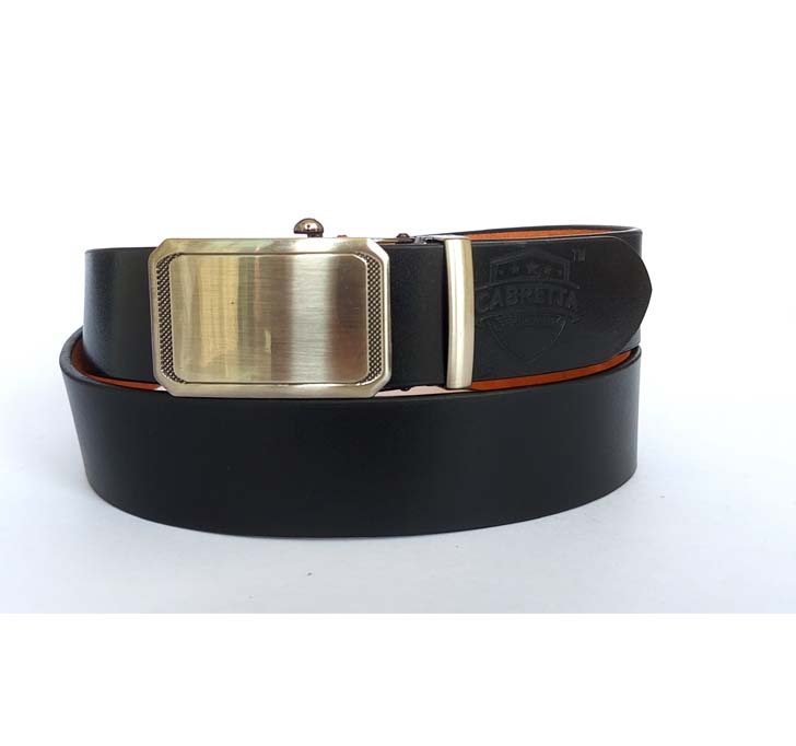 Buy Cabretta Geniune Leather Free Size Stylish Belt For Men And Boys With Autolock Buckle 35MM (Belt Waist Size - 38) (CBABL3)