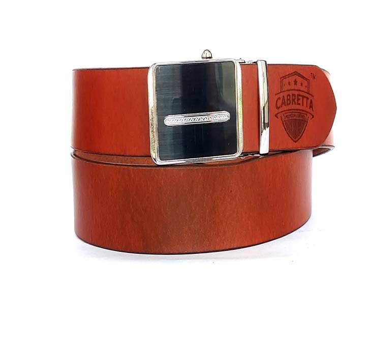 Buy Cabretta Geniune Leather Free Size Stylish Belt For Men And Boys With Autolock Buckle 35MM (Belt Waist Size - 38) (CBABL7)