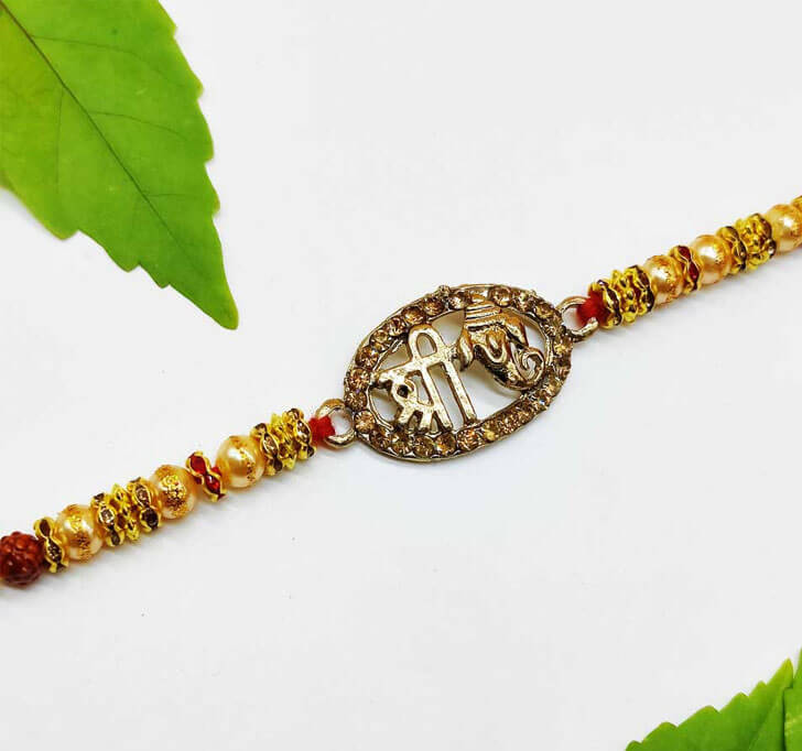 Buy Shree Golden Piece Bhaiya Rakhi