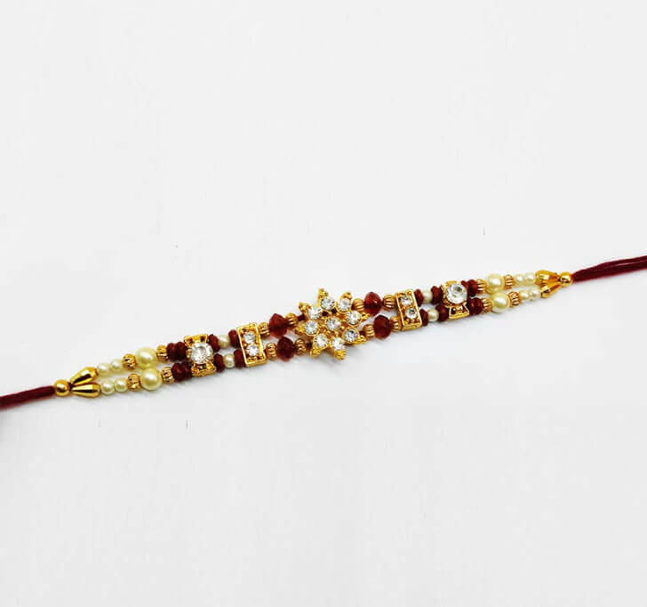 Buy American Diamond Stone Center Piece Bhaiya Rakhi