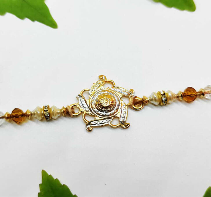 Swastik Golden Bhaiya Rakhi