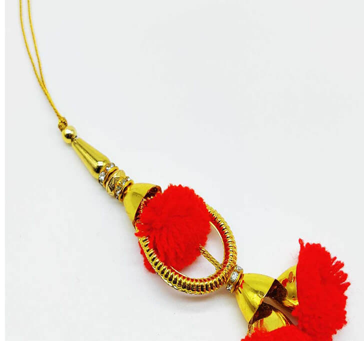 Buy Red Artificial Floral Lumba Rakhi