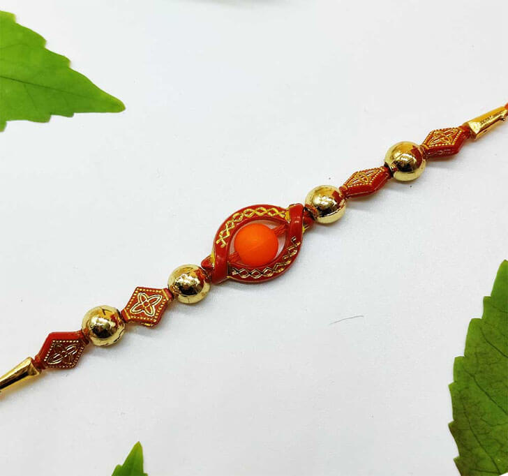 Buy Maroon Artificial Beads Designer Bhaiya Rakhi