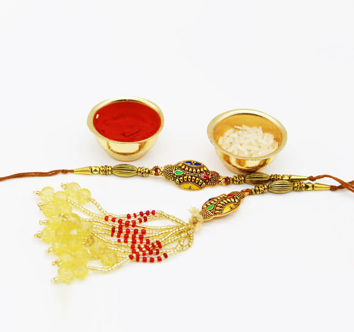 Buy Traditional Golden Designer Rakhi
