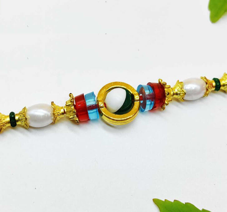 Buy Attractive Golden Center Piece Bhaiya Rakhi