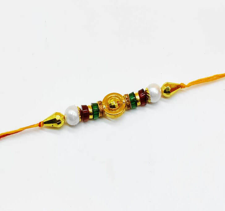 Buy Designer Golden Center Piece Bhaiya Rakhi