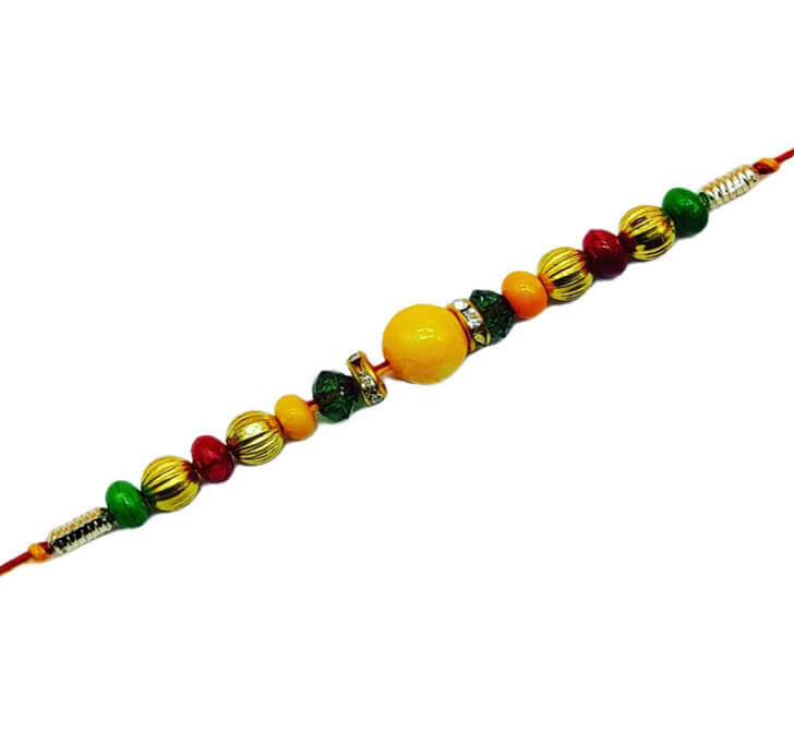 Buy Multicolor Pearl Beads Dora Bhaiya Rakhi