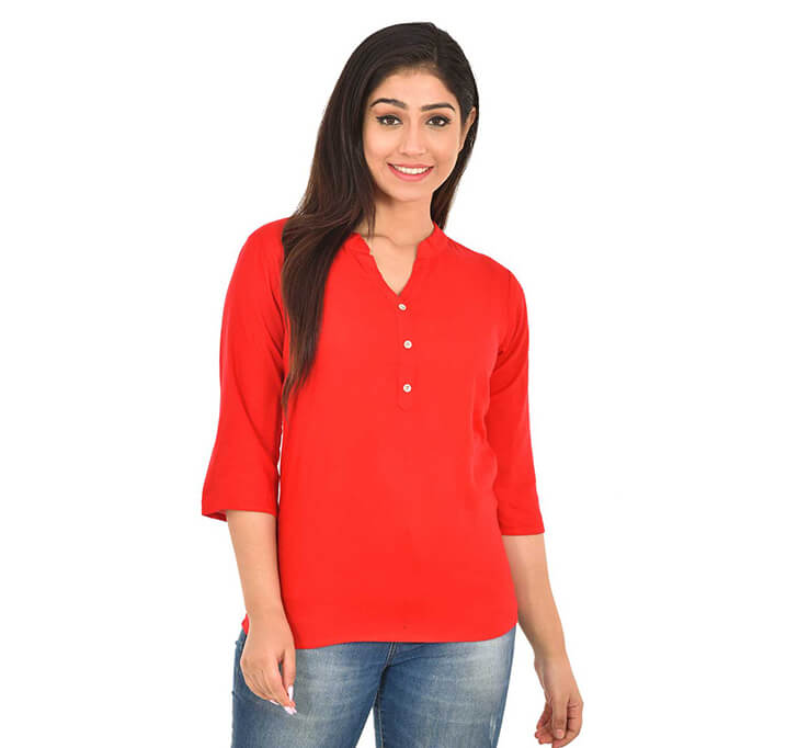 Buy V-Neck Carrot Red Top