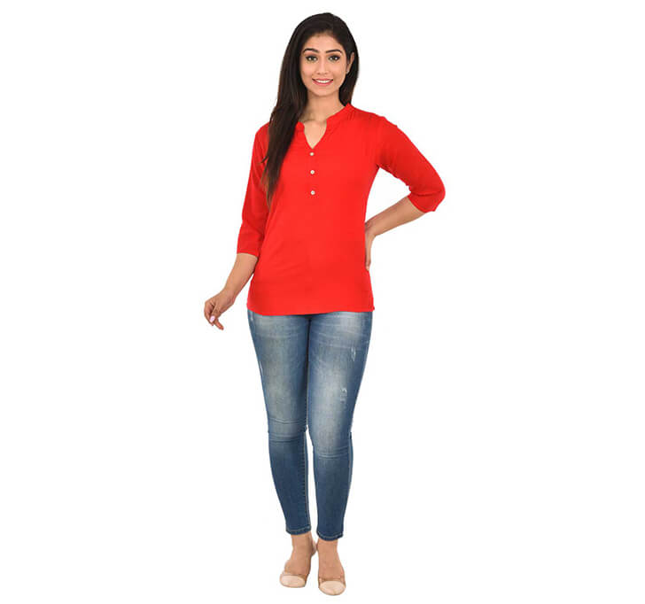 Buy V-Neck Carrot Red Top