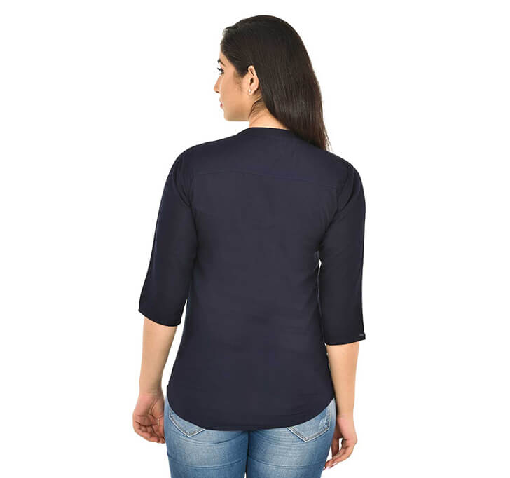 V-Neck Dark Blue Regular Top