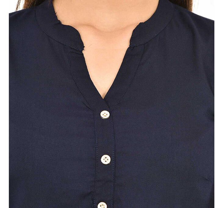 V-Neck Dark Blue Regular Top