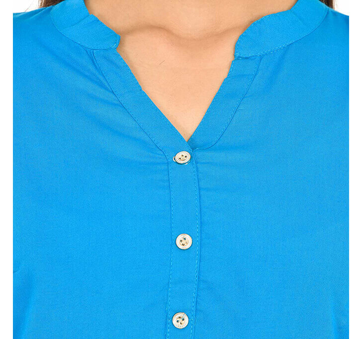 Buy V-Neck Dark Sky Blue Regular Top