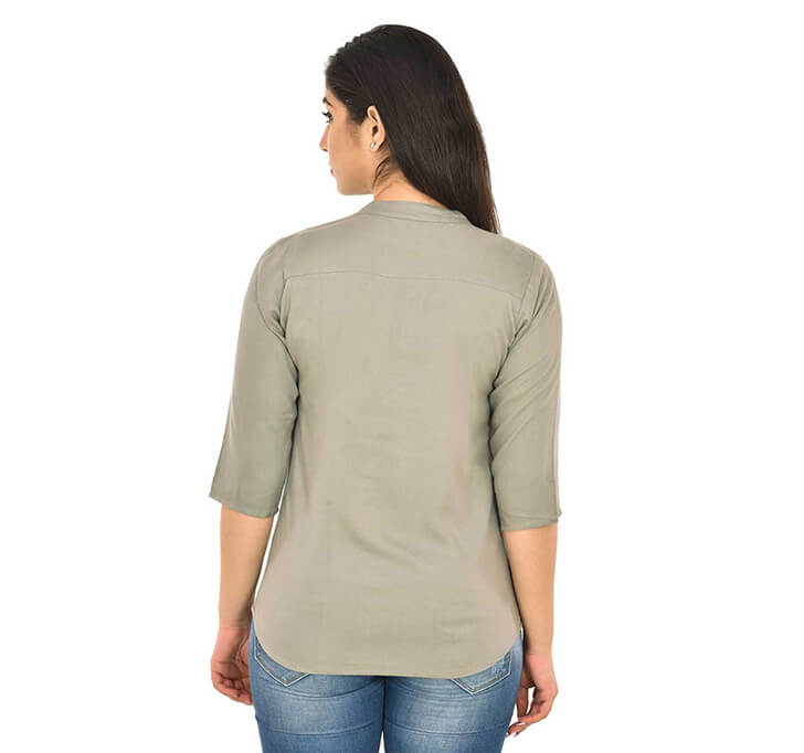 V-Neck Grey Regular Top