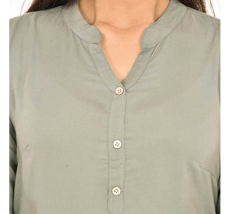 V-Neck Grey Regular Top