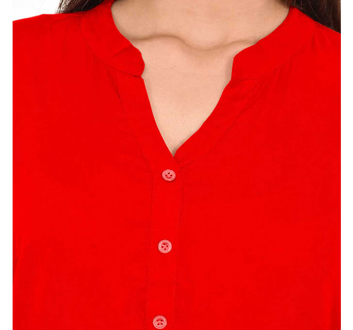 Buy V-Neck Red Regular Top