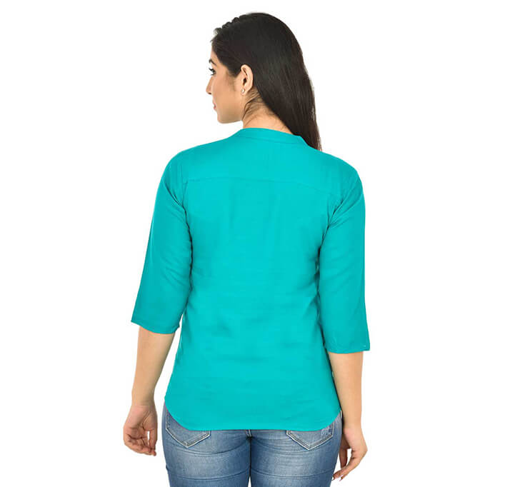 V-Neck Sky Blue Regular Top