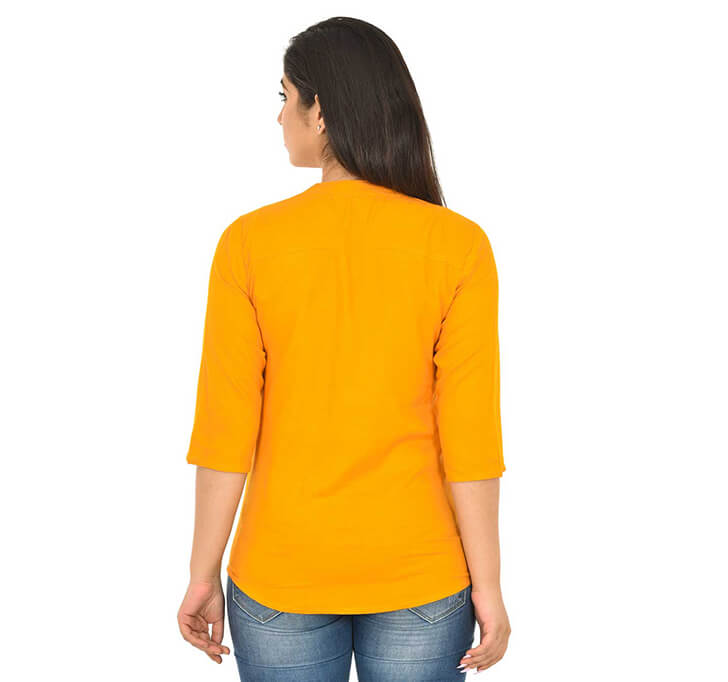 V-Neck Yellow Regular Top